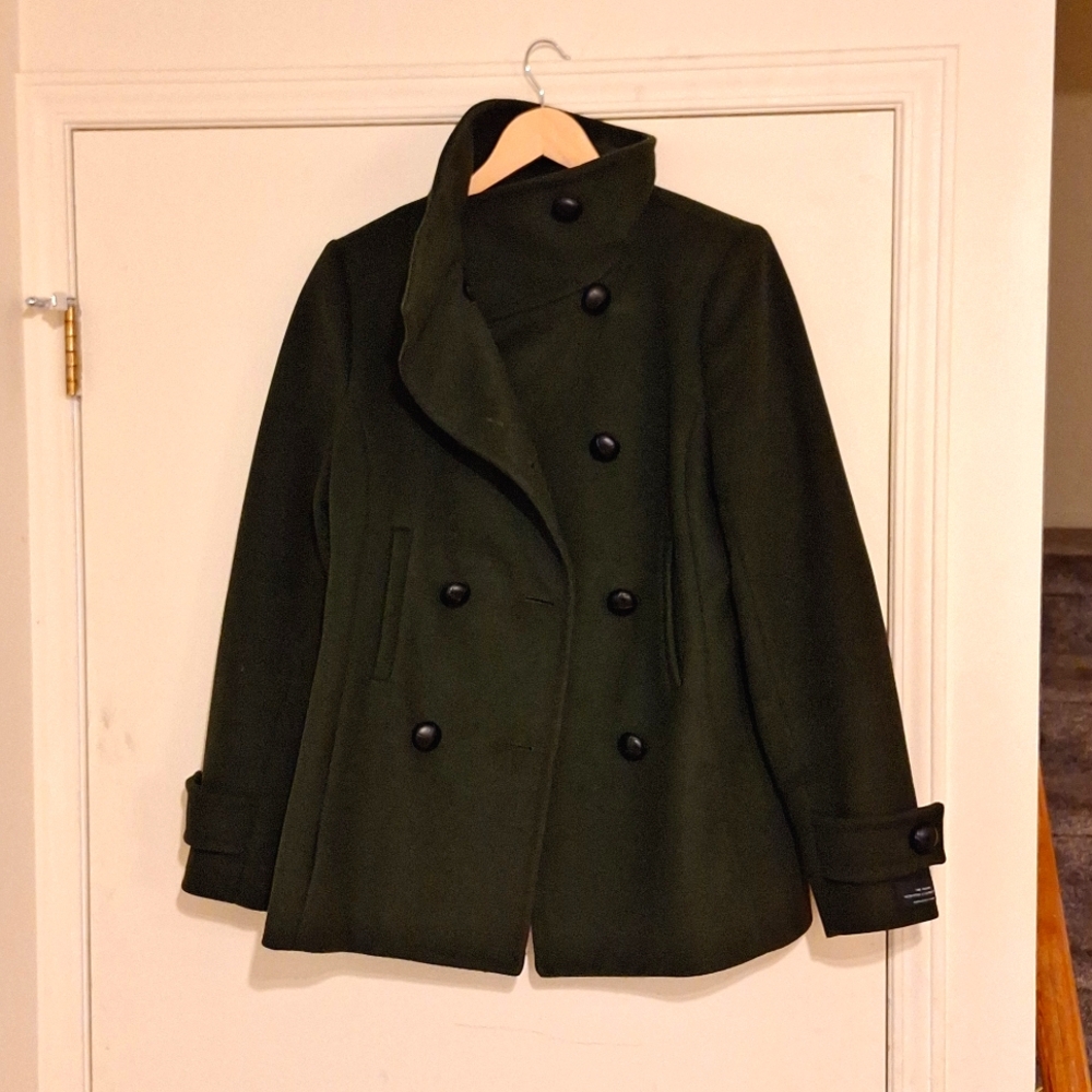 Aritzia Babaton Howell Pea Coat in Army Green, size Large